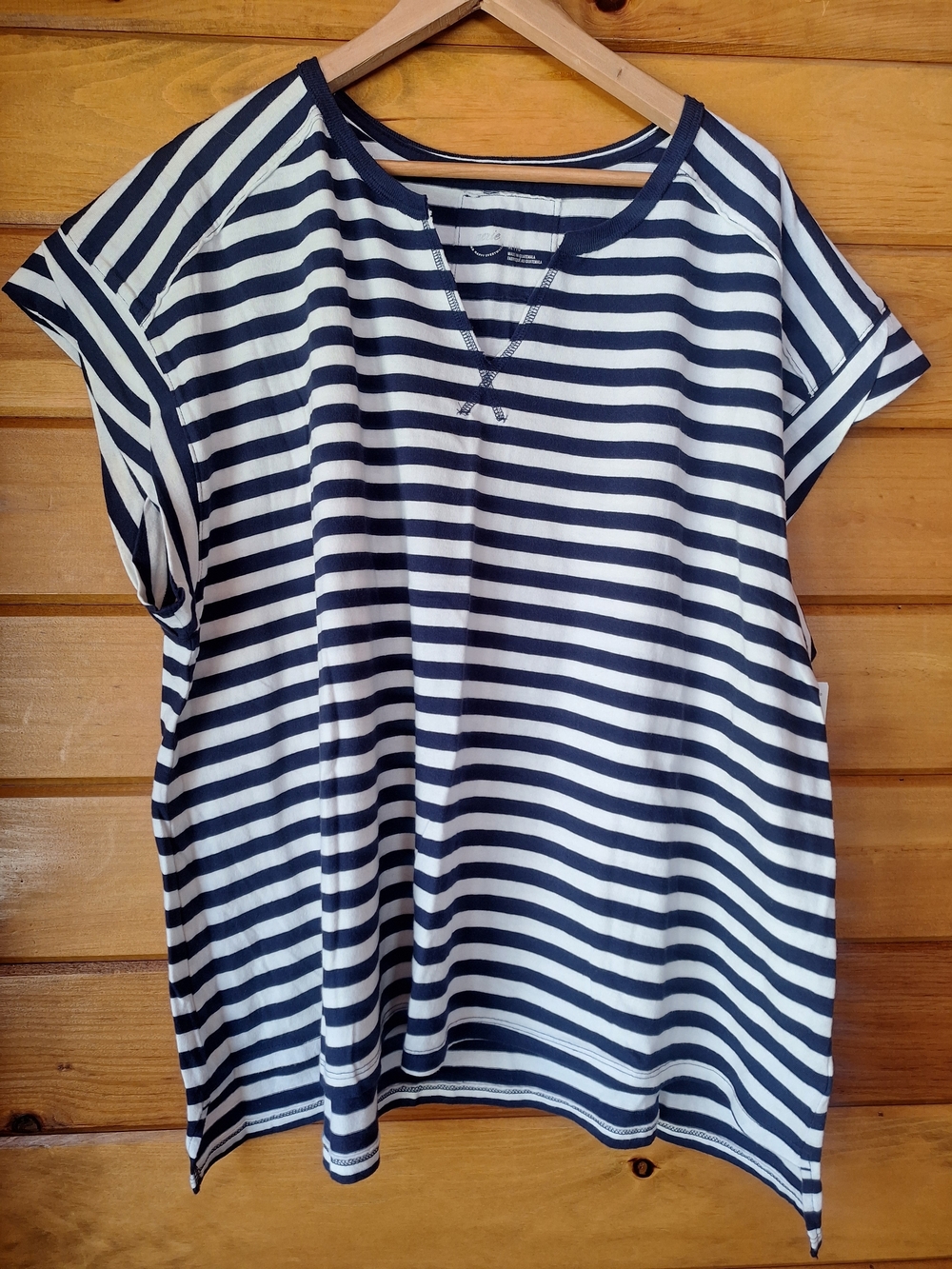 Aerie Navy and White Striped Short Sleeve Tee